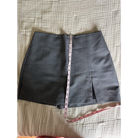 Zara Womens Gray Slit Mini Skort L - Picture 4 of 6